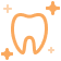 Ícone de silhueta de dente laranja radiante Ícone de silhueta de dente laranja radiante