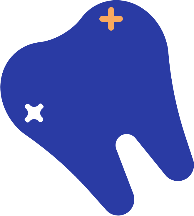 Ilustração de um dente azul